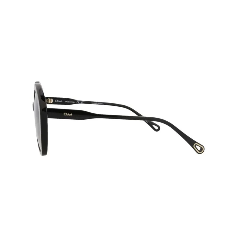 Chloé Round-Frame Bio Acetate Sunglasses Black Womens